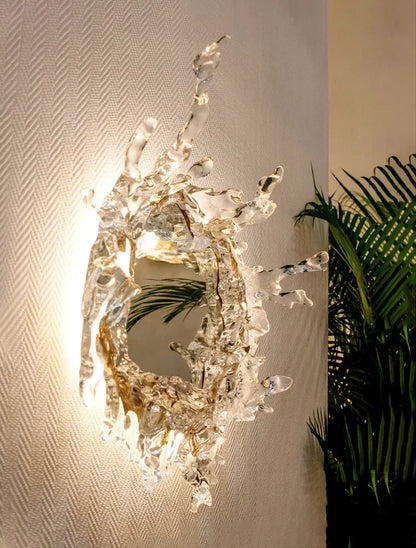 Modern Water Flower With Mirror Wall Lamp