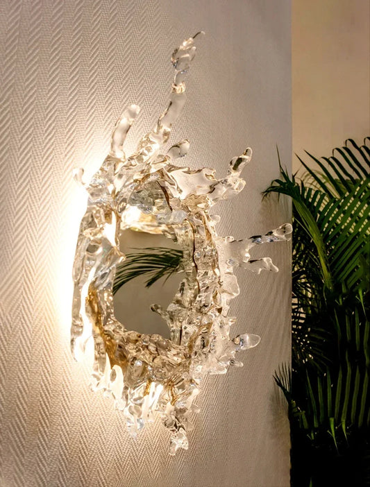 Modern Water Flower With Mirror Wall Lamp