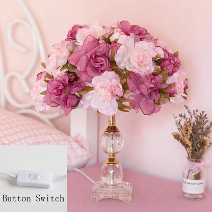 Romantic Flower Crystal Table Lamp