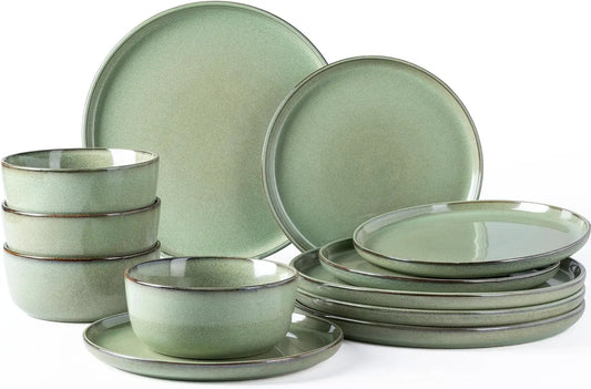 12 piece Pastel Green Ceramic Dining Set