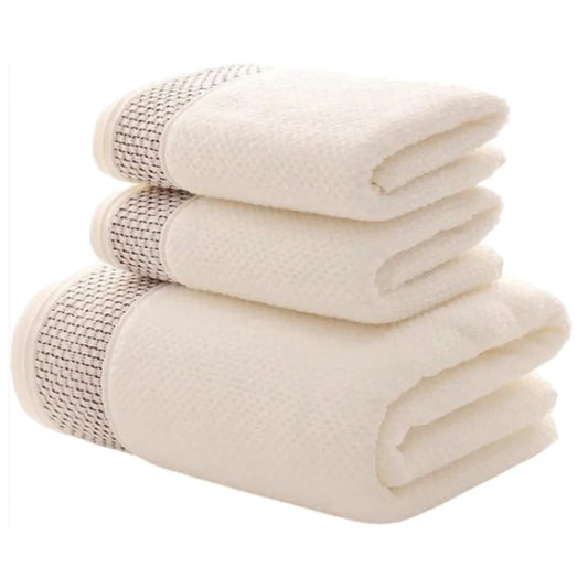 Bathroom Luxury Waffle Cotton Towel Set
