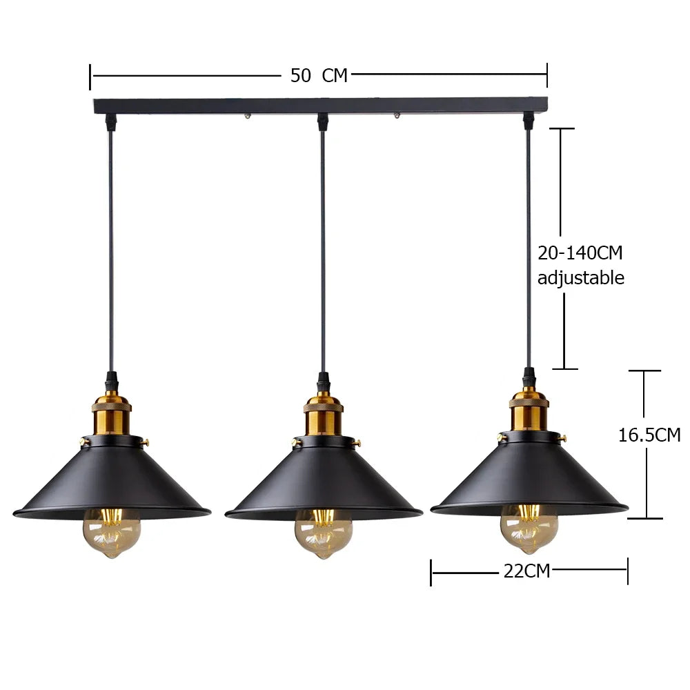Retro Vintage LED Iron Chandelier Lampshade