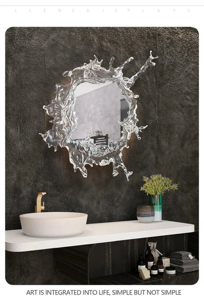 Modern Water Flower With Mirror Wall Lamp