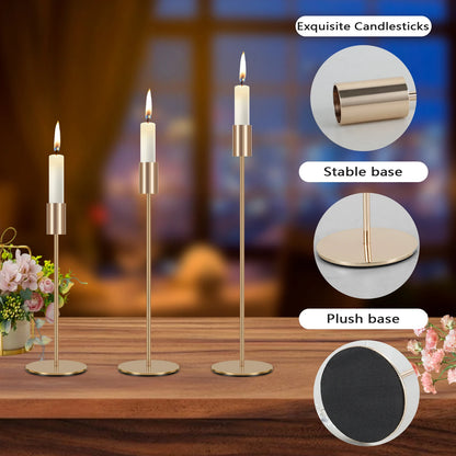Vintage/Elegantes Kerzenständer-Set aus Metall (3-teilig)