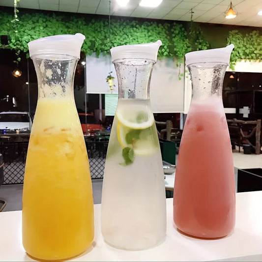 Ensemble de carafes à eau en plastique avec couvercle rabattable (3 pièces)
