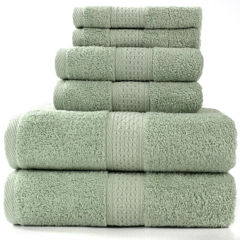 Luxury Bathroom Lace Embroidered Cotton Towel Set – ( 3 and 6 pieces )