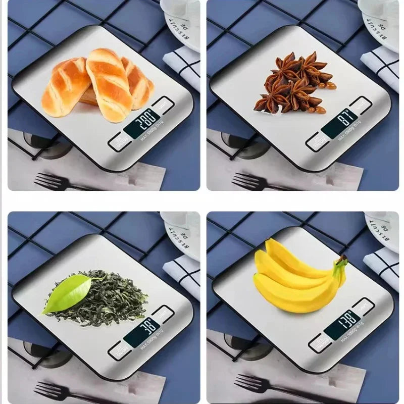 Digital Kitchen Scales LED Display 5kg/1g - Stainless Steel