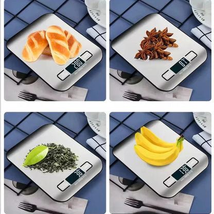 Digital Kitchen Scales LED Display 5kg/1g - Stainless Steel