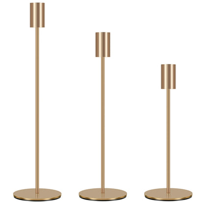 Vintage/Elegantes Kerzenständer-Set aus Metall (3-teilig)