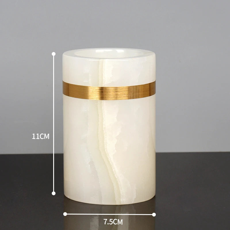 White Onyx Natural Marble Bathroom Accessories
