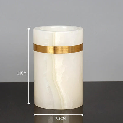 White Onyx Natural Marble Bathroom Accessories
