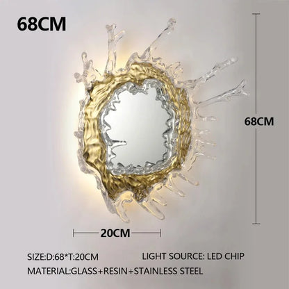 Modern Water Flower With Mirror Wall Lamp
