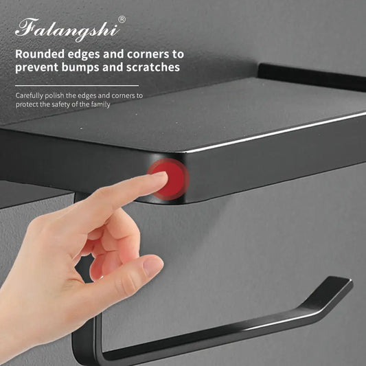 Aluminium Black Toilet Paper Holder