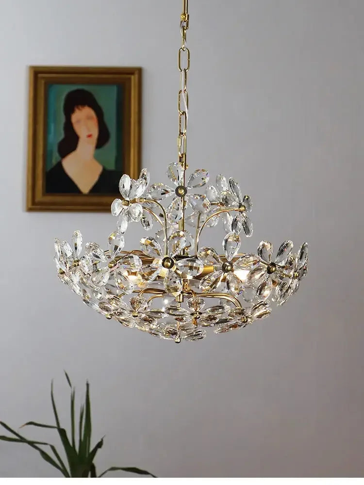 French Romantic Petal Crystal Chandelier –