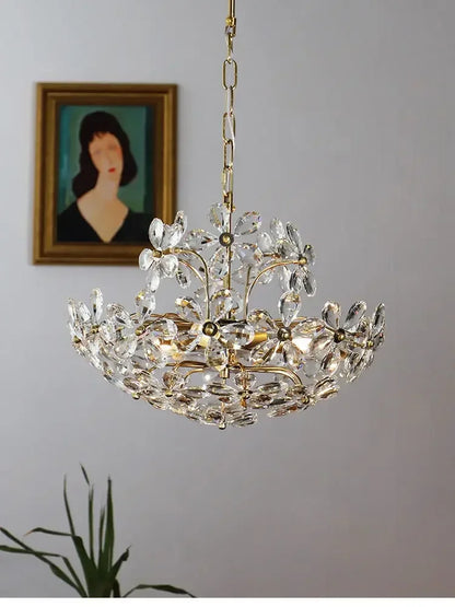 French Romantic Petal Crystal Chandelier –