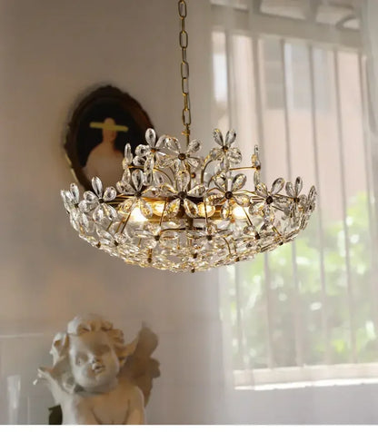 French Romantic Petal Crystal Chandelier –