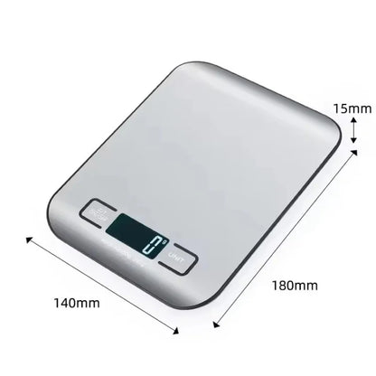 Digital Kitchen Scales LED Display 5kg/1g - Stainless Steel