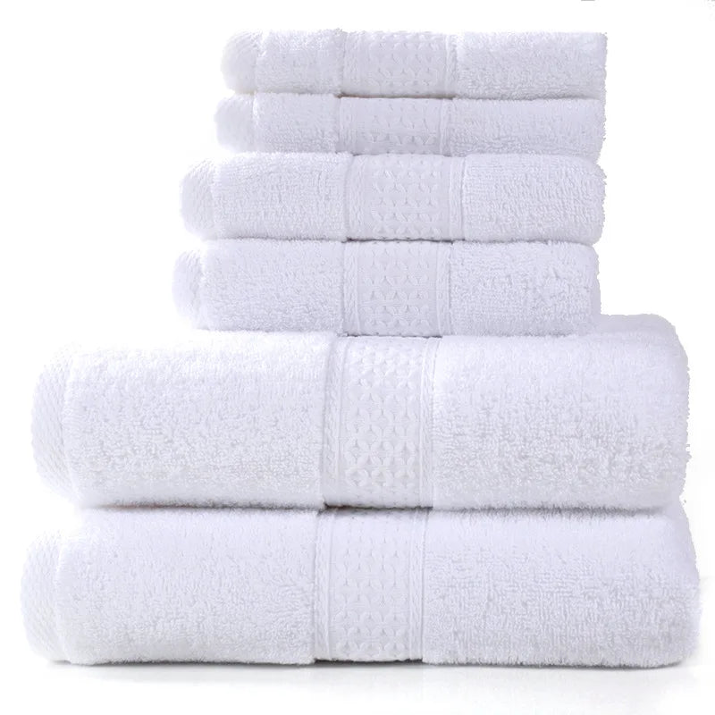Luxury Bathroom Lace Embroidered Cotton Towel Set – ( 3 and 6 pieces )
