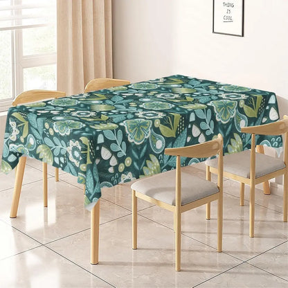 Lemon Tree Floral Bird Print Waterproof Tablecloth