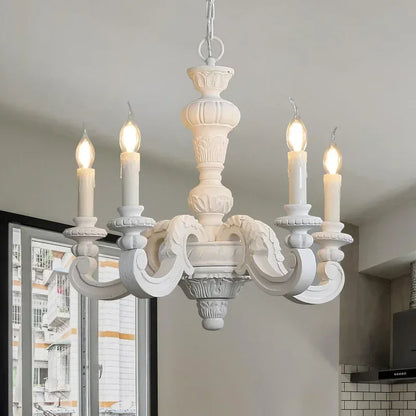 Italian Column Wooden Chandeliers -  Classic Elegance with Rustic Charm