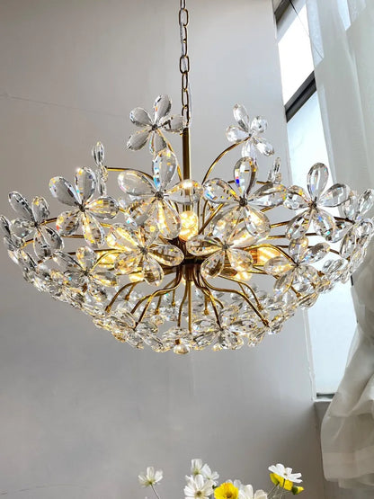 French Romantic Petal Crystal Chandelier –