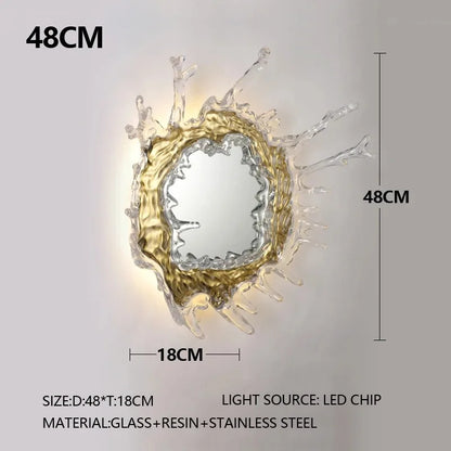 Modern Water Flower With Mirror Wall Lamp