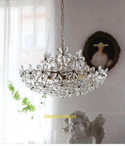 French Romantic Petal Crystal Chandelier –