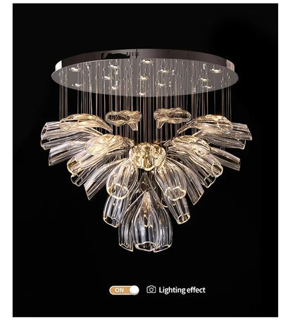Italian Designer Petal Glass Pendant Light