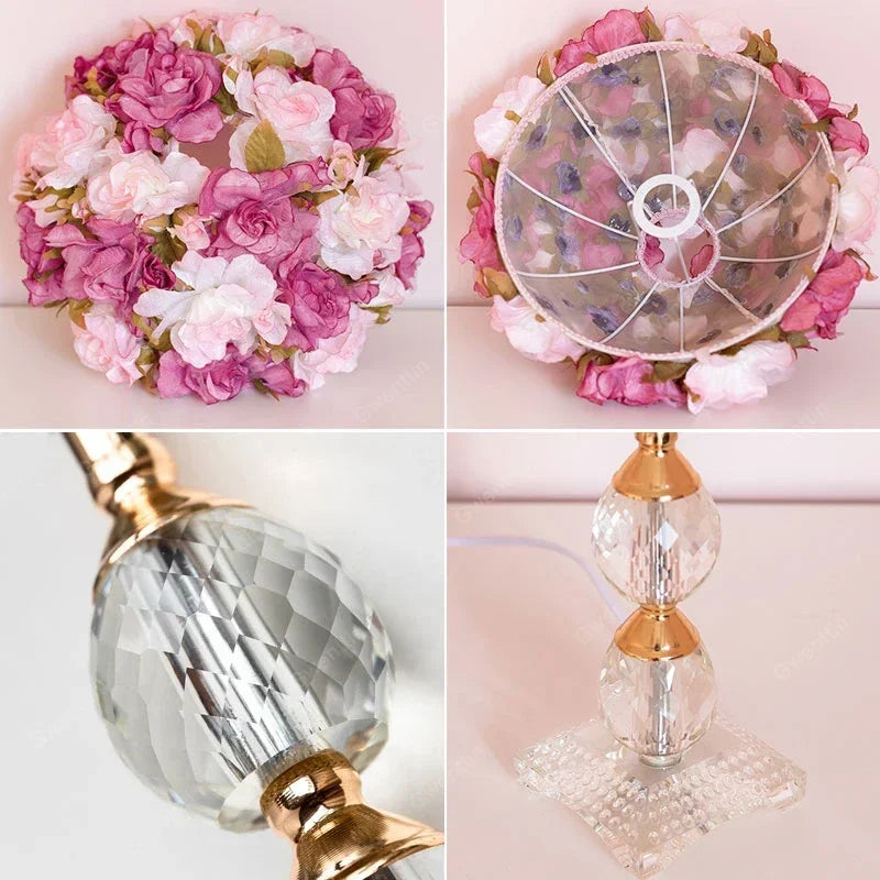 Romantic Flower Crystal Table Lamp