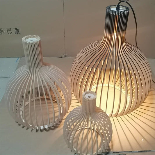 Foscarini Solid Wood Cage Pendant Light