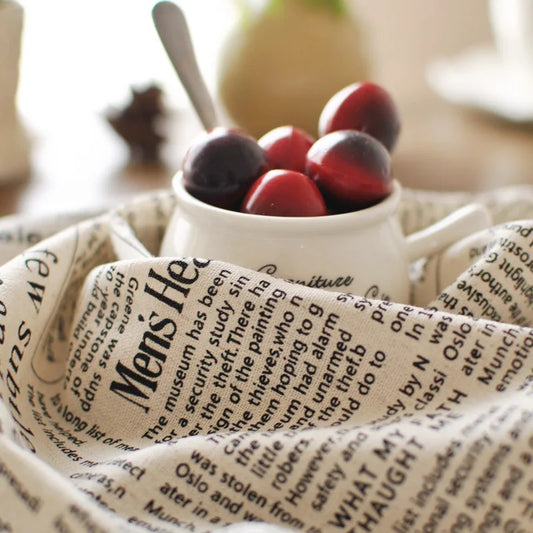 Vintage Retro English Letter Cotton Table Napkin Placemat