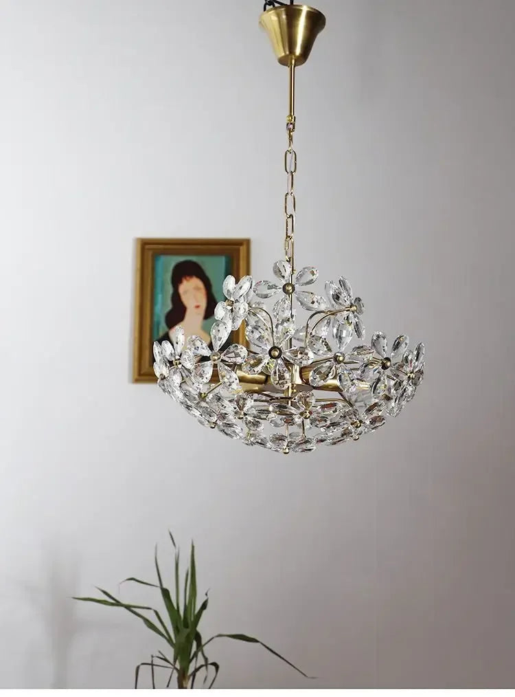 French Romantic Petal Crystal Chandelier –