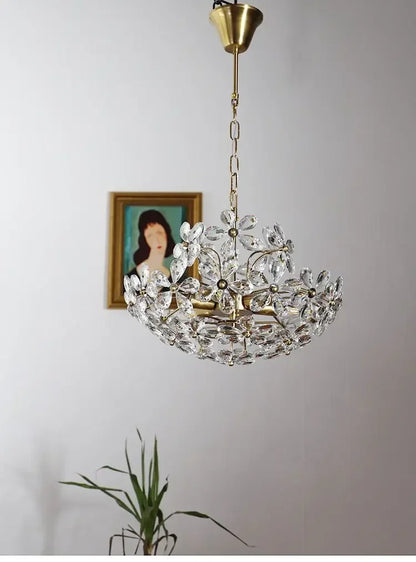 French Romantic Petal Crystal Chandelier –