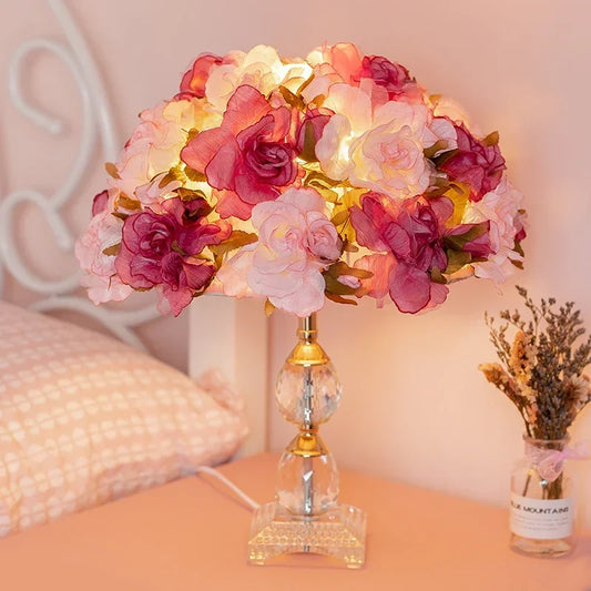 Romantic Flower Crystal Table Lamp