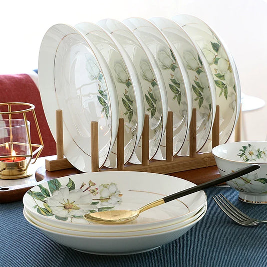 Assiette en porcelaine tendre - Ensemble de 4 à 6 pièces