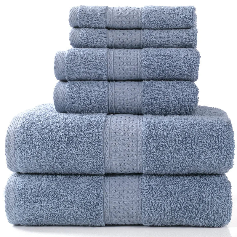 Luxury Bathroom Lace Embroidered Cotton Towel Set – ( 3 and 6 pieces )