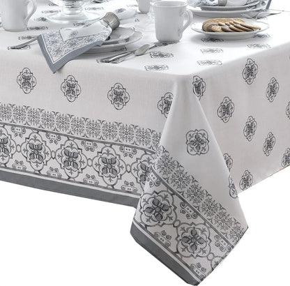 Lemon Orchard Blue Pattern Polyester Tablecloth