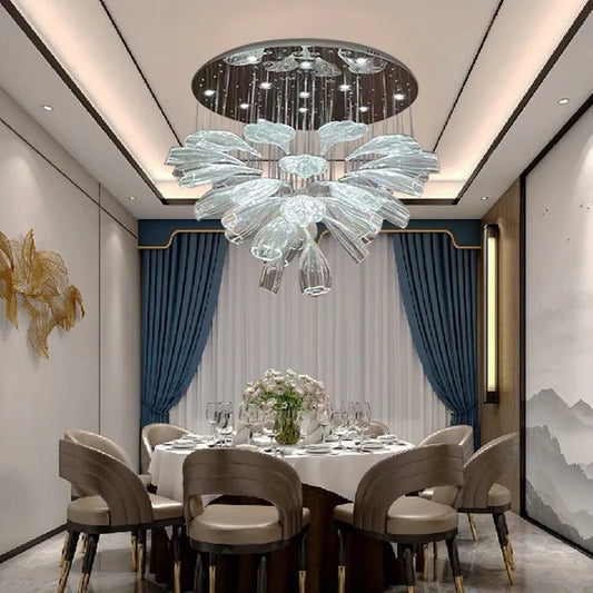 Italian Designer Petal Glass Pendant Light