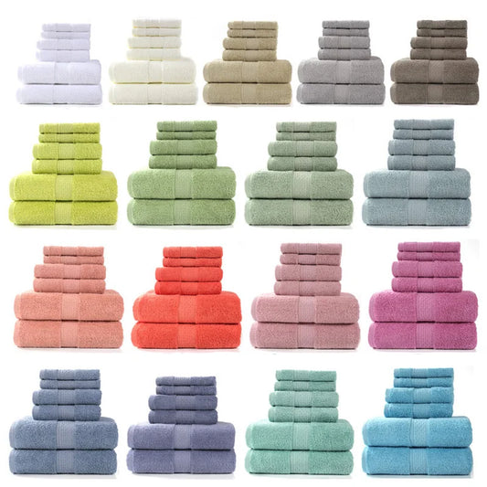 Luxury Bathroom Lace Embroidered Cotton Towel Set – ( 3 and 6 pieces )